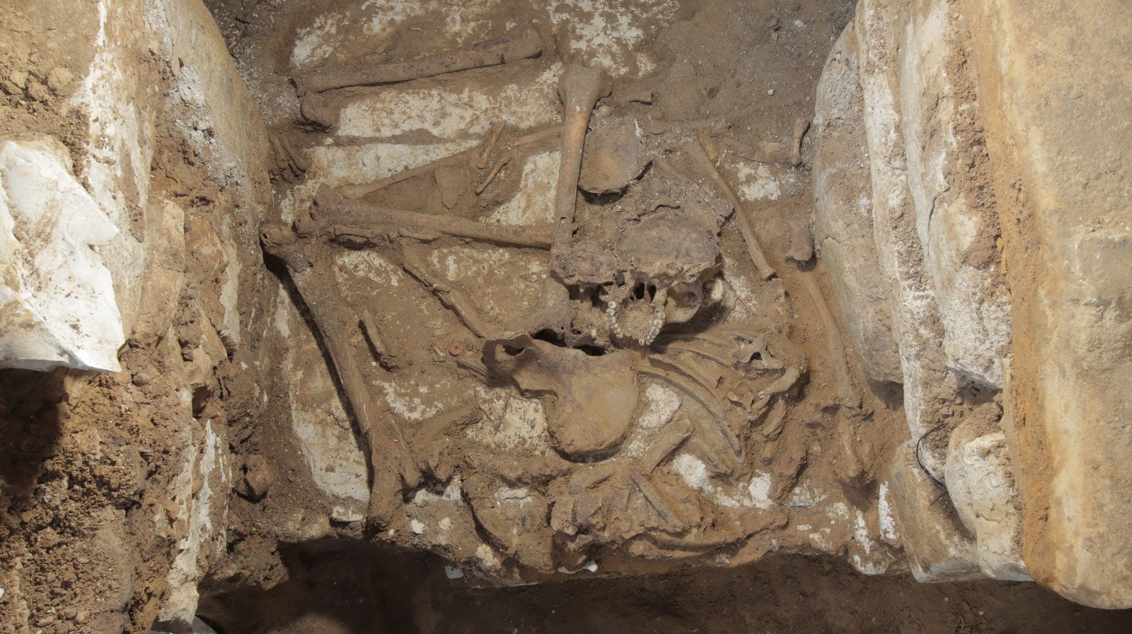 En la Zona Arqueológica de Palenque hallaron un esqueleto de un individuo en la cámara primaria (cortesía INAH)