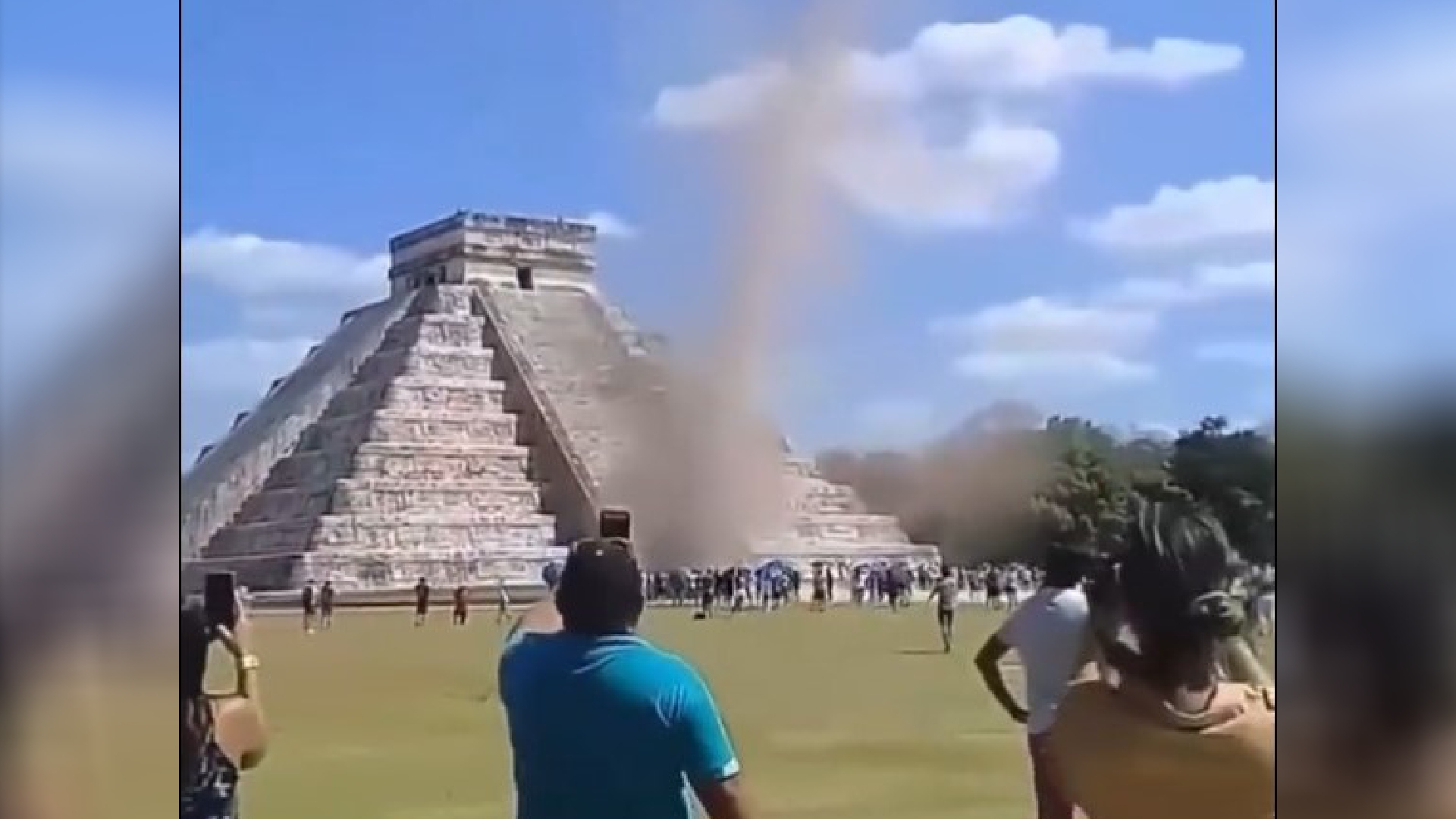 “Kukulkán está enojado”: turistas captaron la formación de un remolino en pirámide de Chichén Itzá