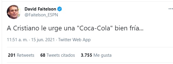 El comentarista deportivo no desaprovechó el momento para burlarse de "CR7" (Foto: Twitter/@Faitelson_ESPN)