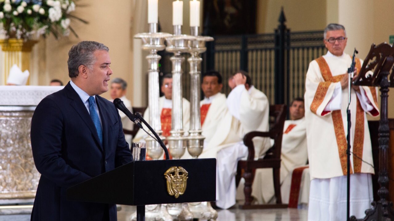 Iván Duque se despide de la presidencia de Colombia con una misa