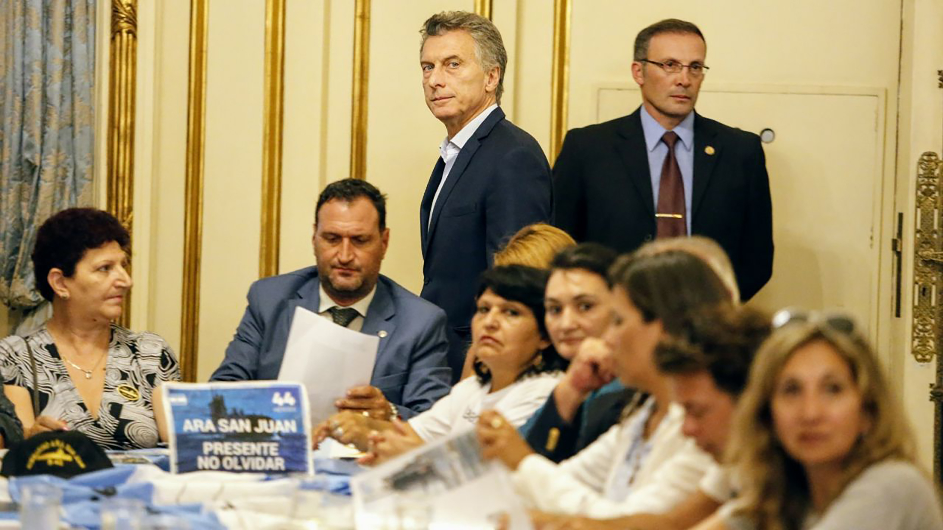 Reunión en la Casa Rosada de Mauricio Macri con los familiares del Ara San Juan (Nicolás Aboaf/ archivo)