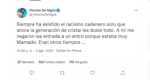 Poncho de Nigris dijo que fue discriminado por musculoso (Foto: Captura de pantalla/Twitter)