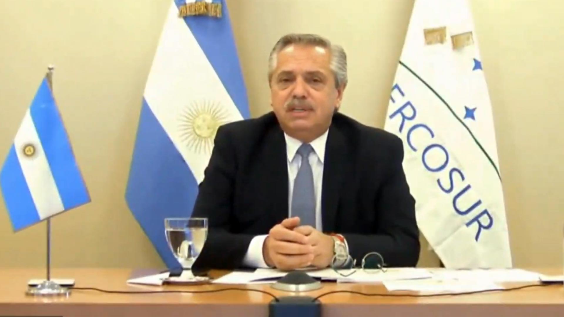 Alberto Fernández, presidente de Argentina, país que recibe la presidencia pro témpore del Mercosur