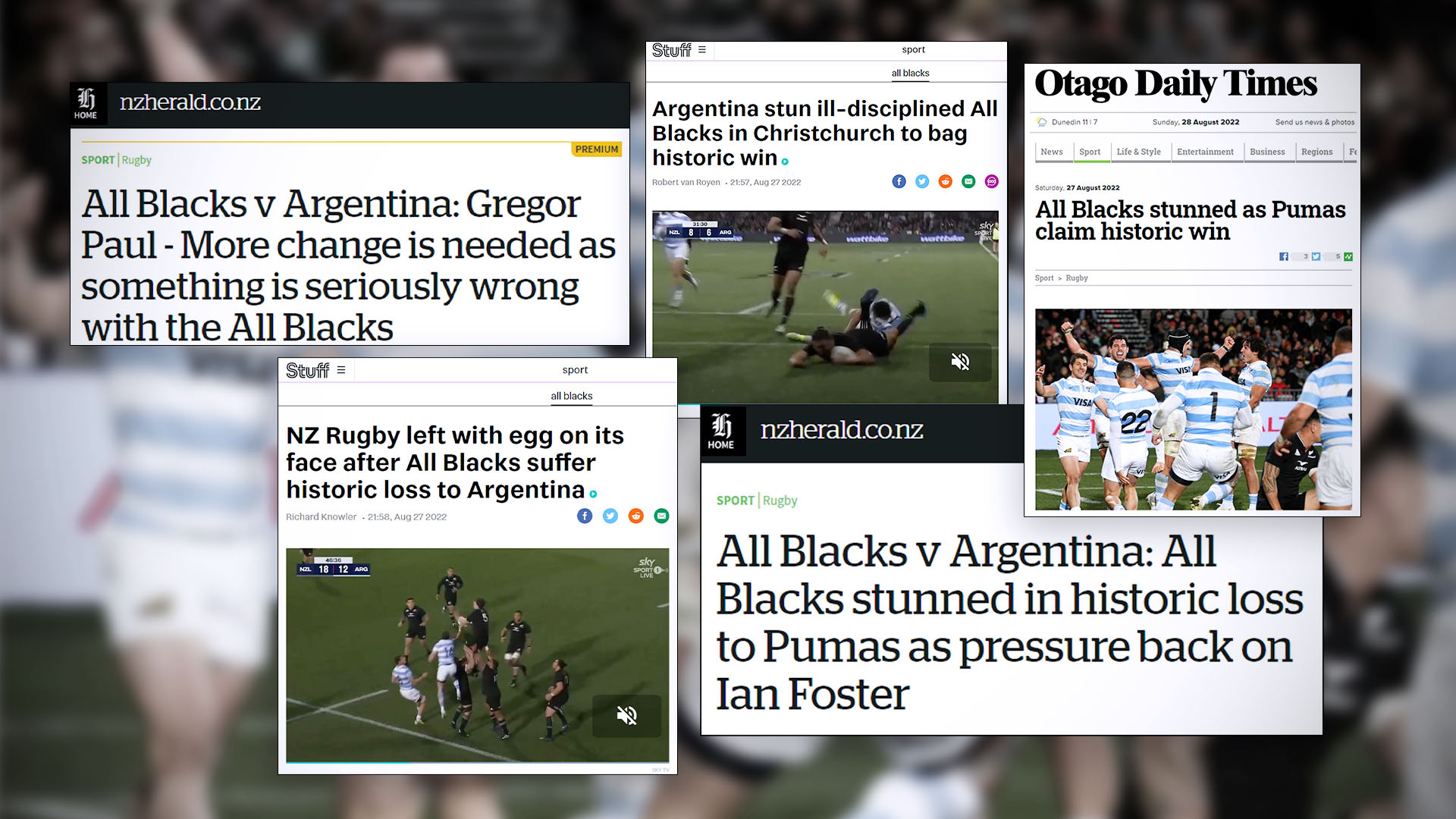 “Qué pesadilla” y “espectáculo de terror”: duras críticas para los All Blacks en Nueva Zelanda tras la derrota con los Pumas