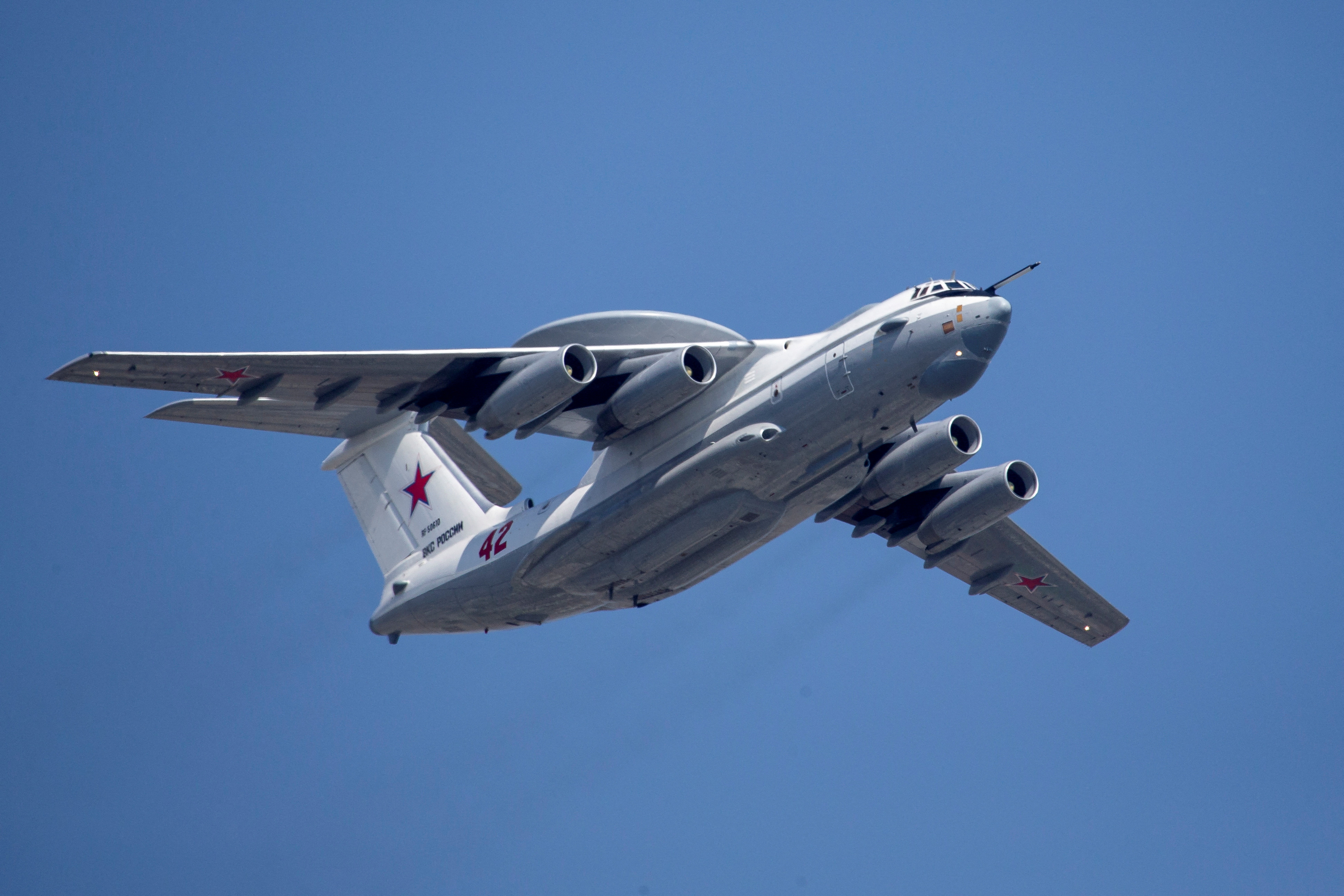 Un avión de entrenamiento de control y alerta temprana aerotransportado Beriev A-50 de Rusia. REUTERS/Foto de archivo