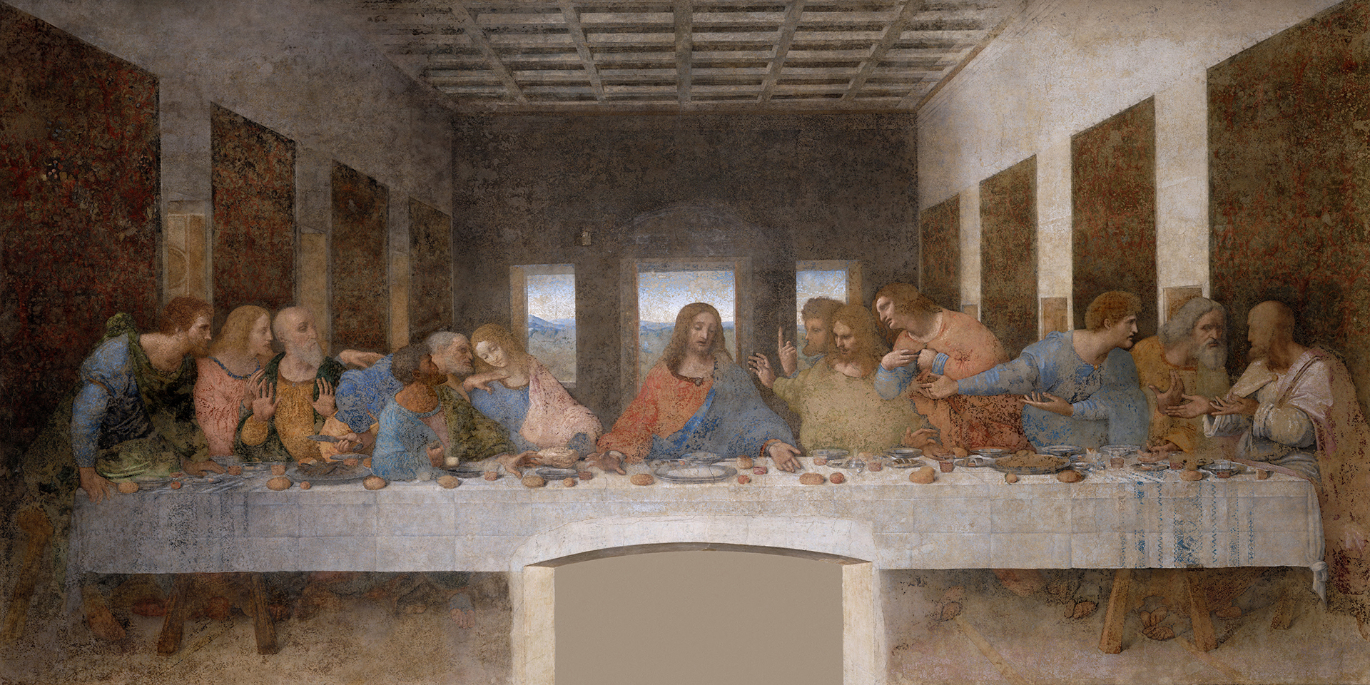 El mural de la última cena, obra de Leonardo Da Vinci que se encuentra en Milán. Tuvo lugar luego de la llegada de Jesús a Jerusalén.