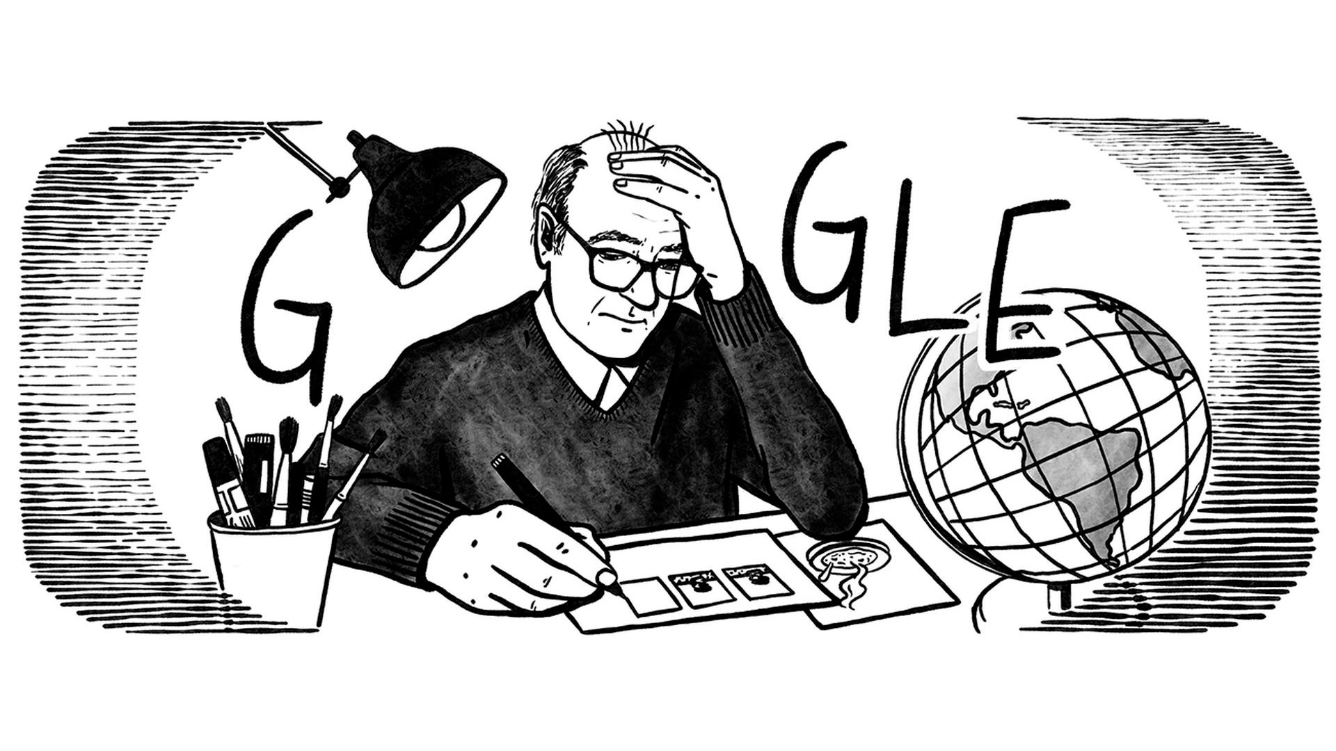 A 90 años del nacimiento de Quino, Google lo homenajeó con esta imagen.