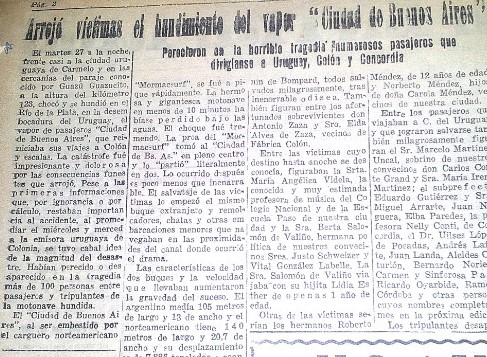 La noticia del accidente repercutió en los medios, tanto de Argentina como del Uruguay.