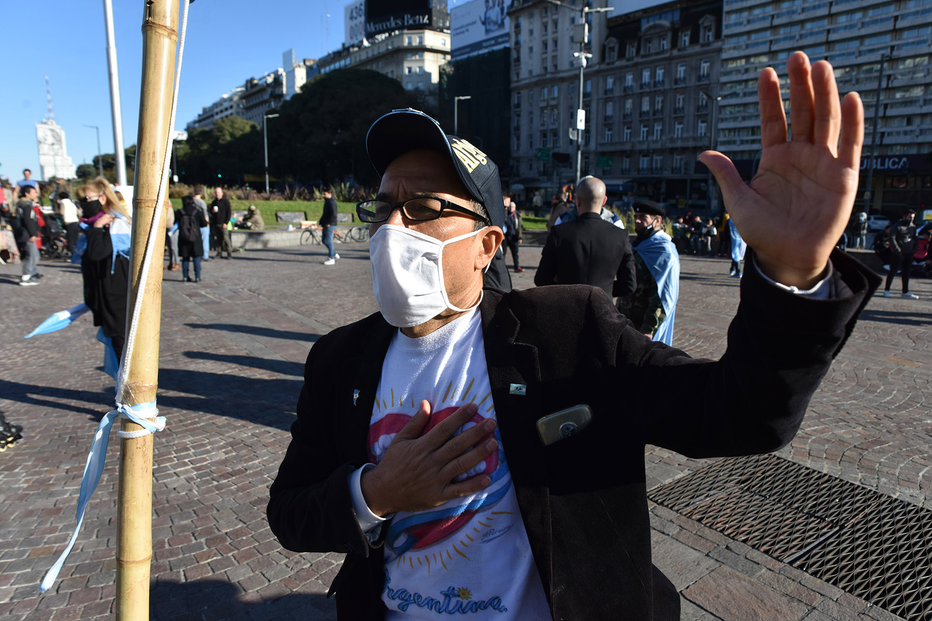 Las personas que se congregaron en el Obelisco más tarde se dirigieron a la Plaza de Mayo