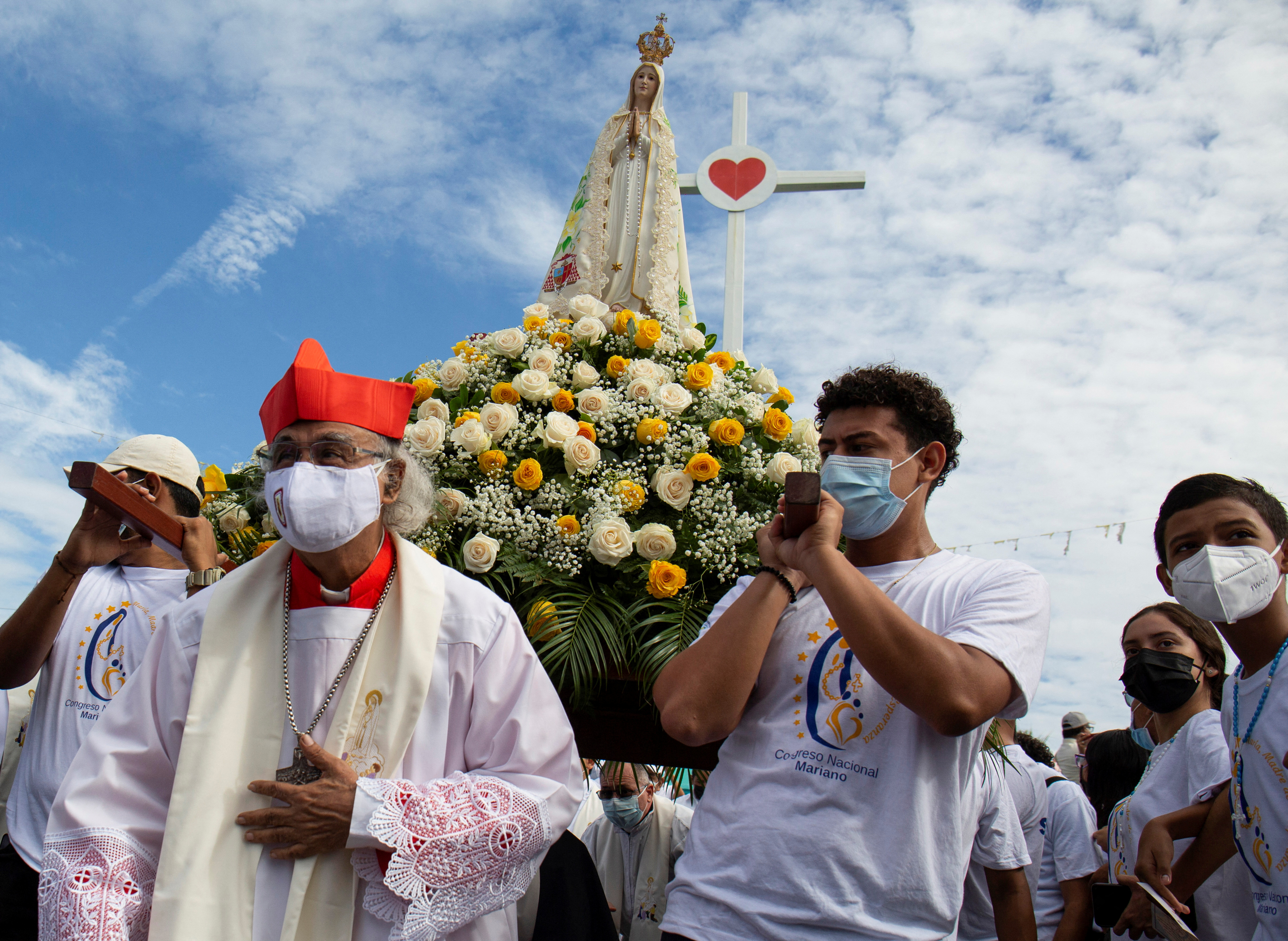 Procesión de la Virgen de Fátima en Managua, Nicaragua. Archivo