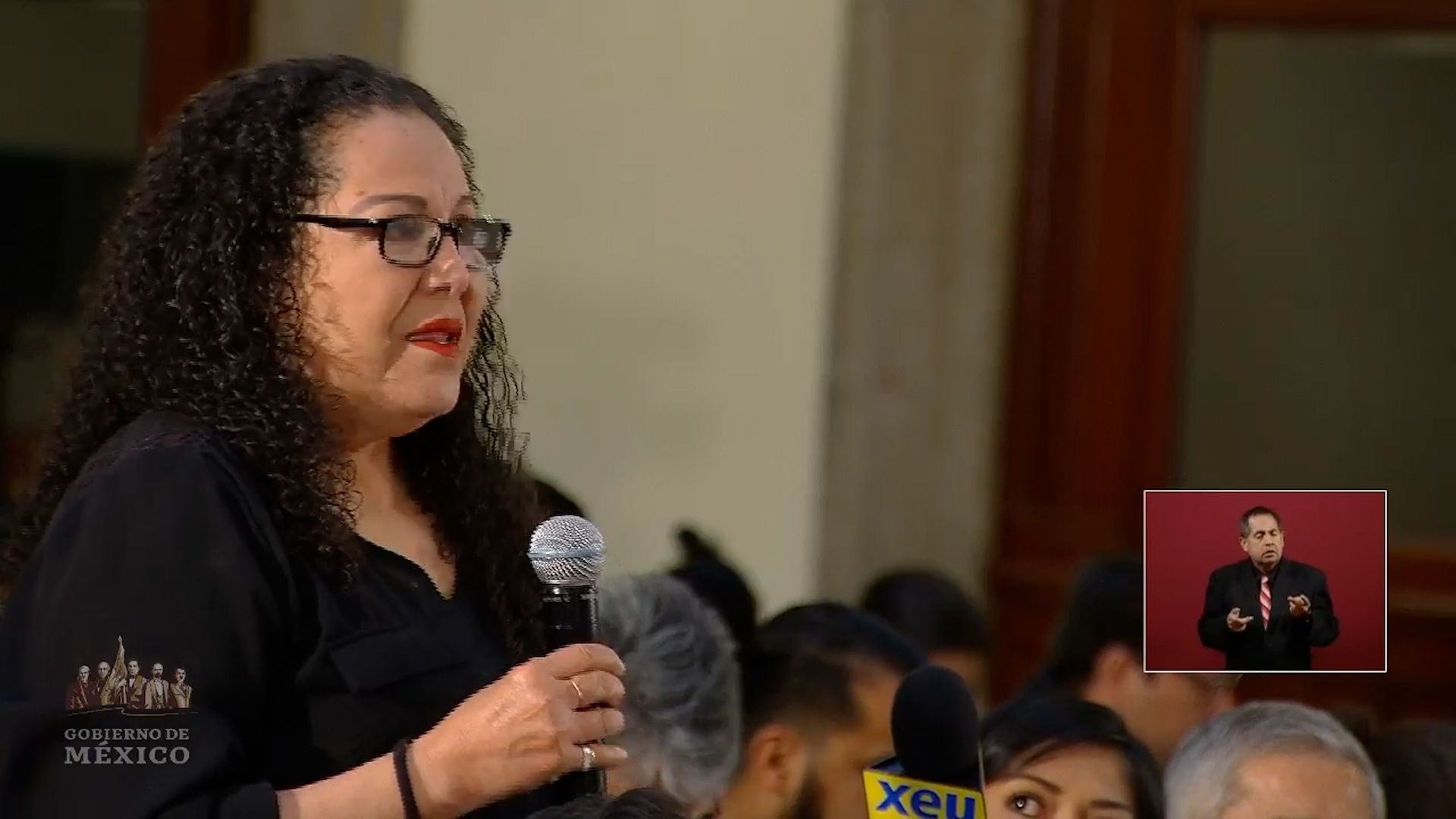 La periodista Lourdes Maldonado acudió a la conferencia matutina de AMLO para solicitar su apoyo en un "tema laboral" (Foto: Captura de pantalla de Conferencia Presidencial)