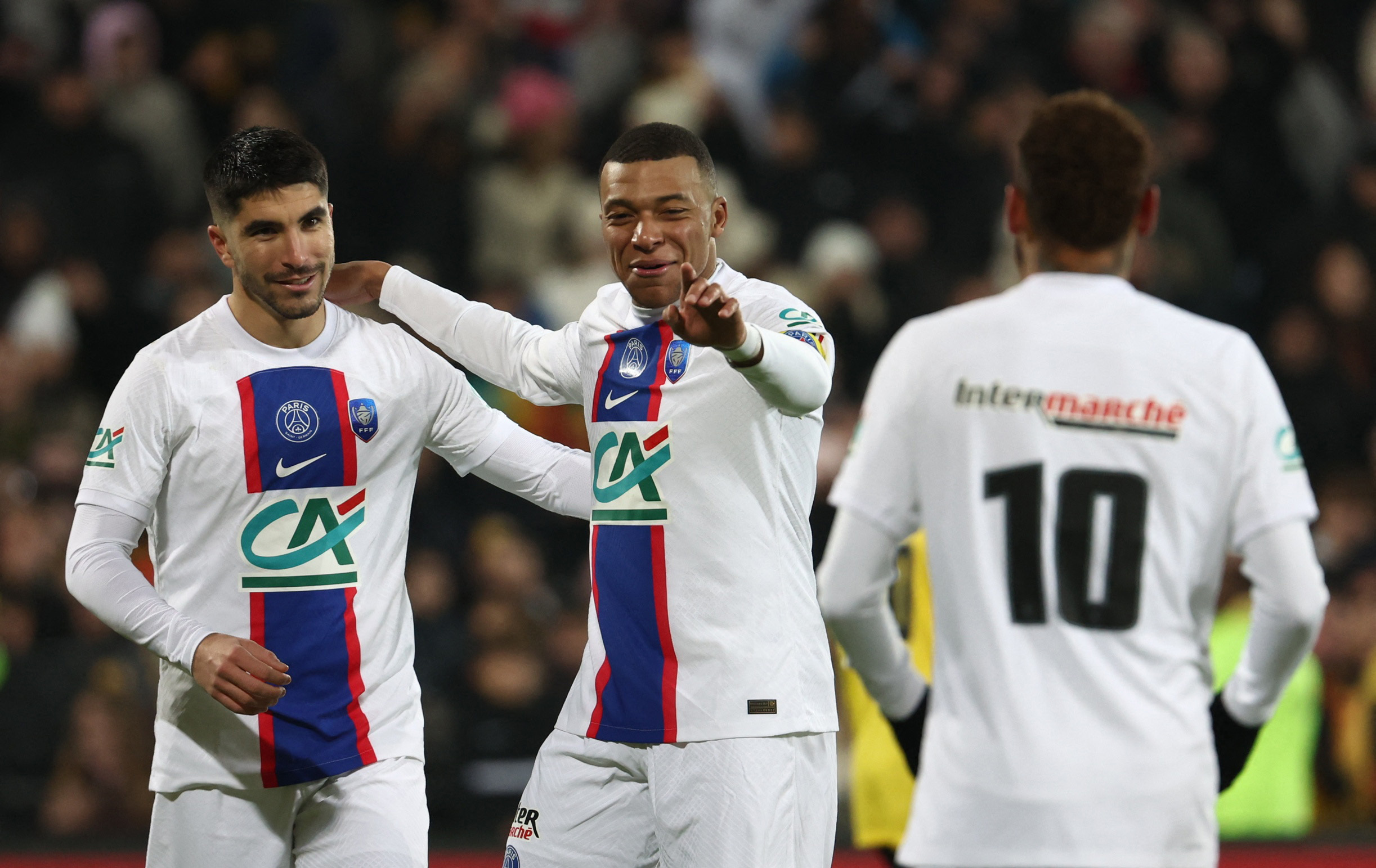 Kylian Mbappé, la máxima figura del PSG en la goleada ante Pays de Cassel en los 16 avos de final de la Copa de Francia (REUTERS/Yves Herman)