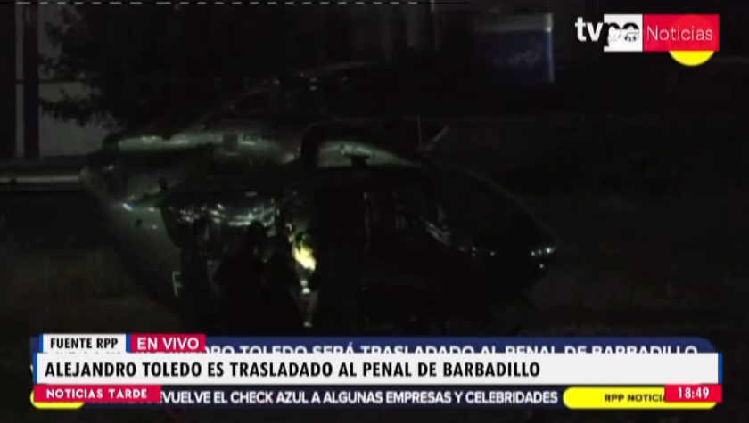 Alejandro Toledo es trasladado al penal de Barbadillo. (TV Perú)