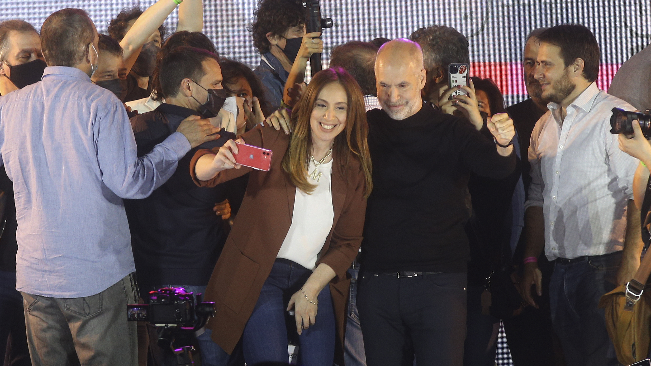 María Eugenia Vidal y Horacio Rodríguez Larreta, ganadores de la elección