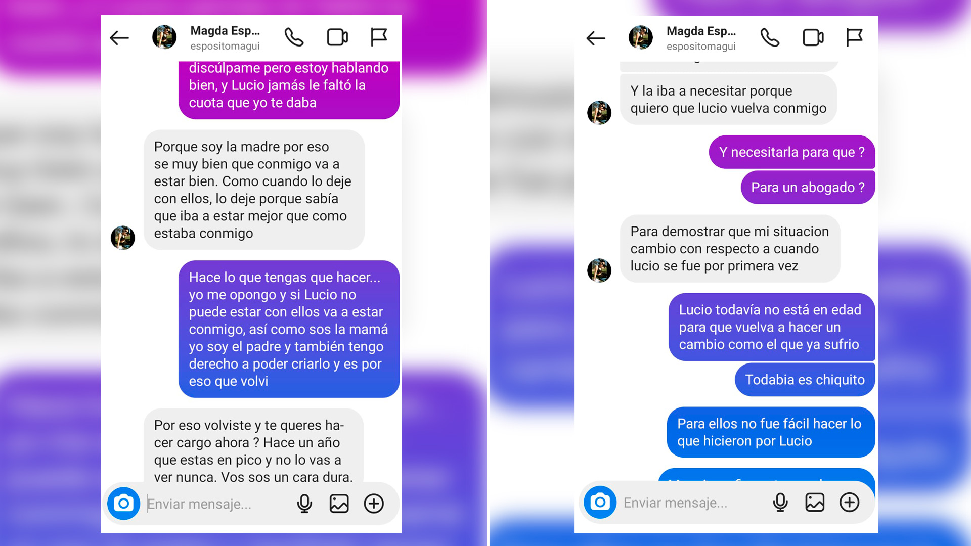 Fragmento de la conversación entre Magdalena Espósito y Cristian Dupuy 