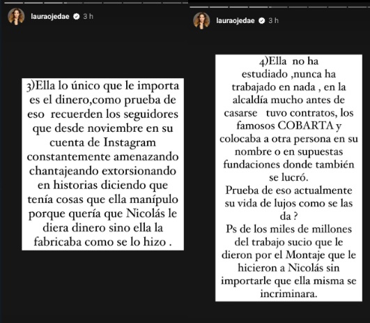 Corrupta, chantajista, infiel: Laura Ojeda, la novia de Nicolás Petro, no se guardó nada y respondió a las acusaciones de la ex del hijo del Presidente, Day Vásquez