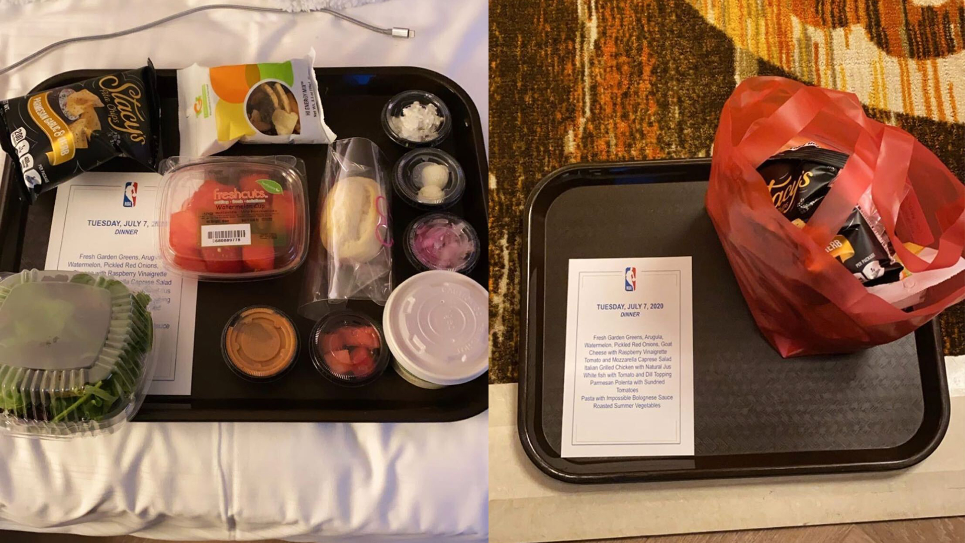 La Recepción De La Nba A Los Jugadores En Orlando Comida De Avión Barbijo Personalizado Y Cama 7171