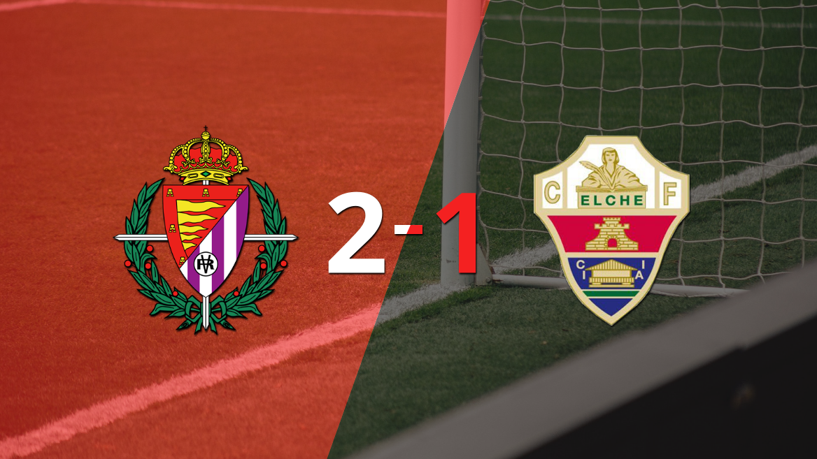 Valladolid logra 3 puntos al vencer de local a Elche 2-1
