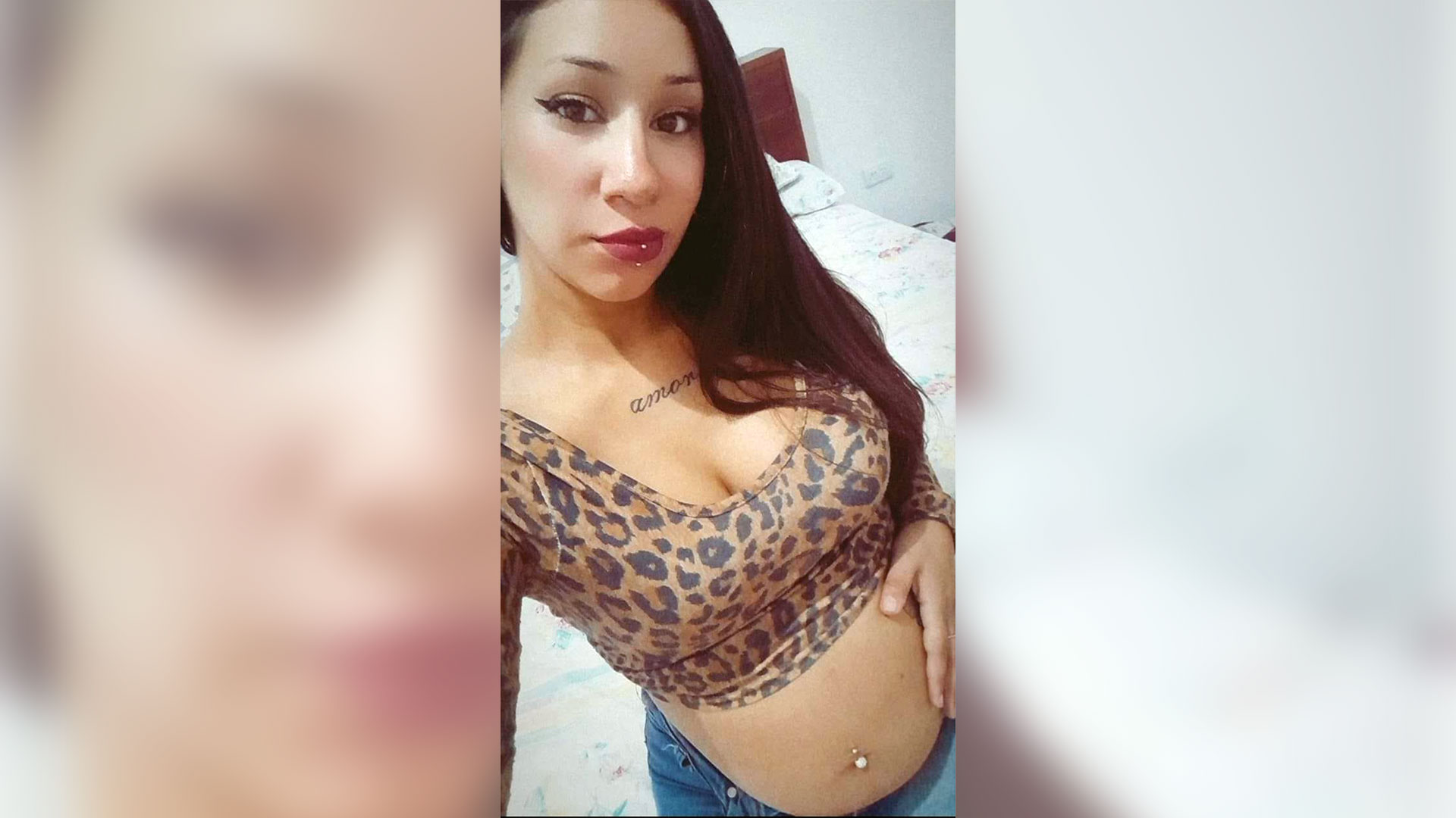 Tamara, la víctima, con su embarazo: foto tomada meses antes del crimen