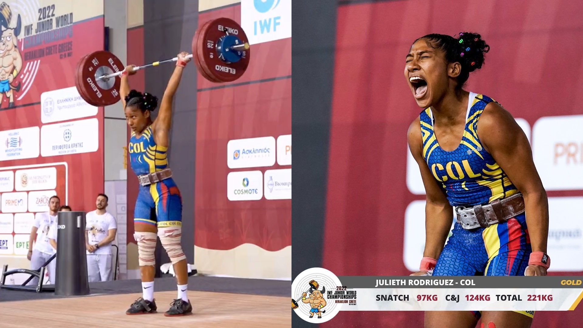 La halterófila colombiana Julieth Rodríguez es campeona del Mundial Juvenil de Levantamiento de Pesas / (Twitter: @ifwnet)