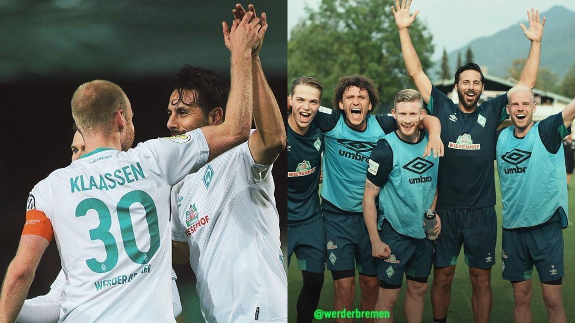 Claudio Pizarro y Davy Klaassen jugaron juntos en el Werder Bremen en el año 2018 cuando decidió retornar al club para su última temporada. (davyklaassen)