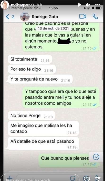 Rodrigo Cuba Estos Son Los Chats Que Tuvo Con Un Tercero Confirmando Problemas Con Melissa 2154