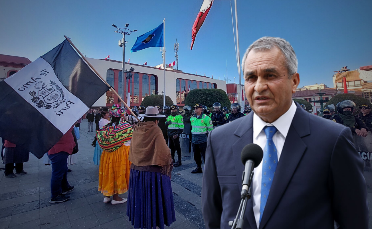 Vicente Romero llama “trapos negros” a banderas de luto ondeadas en Puno 