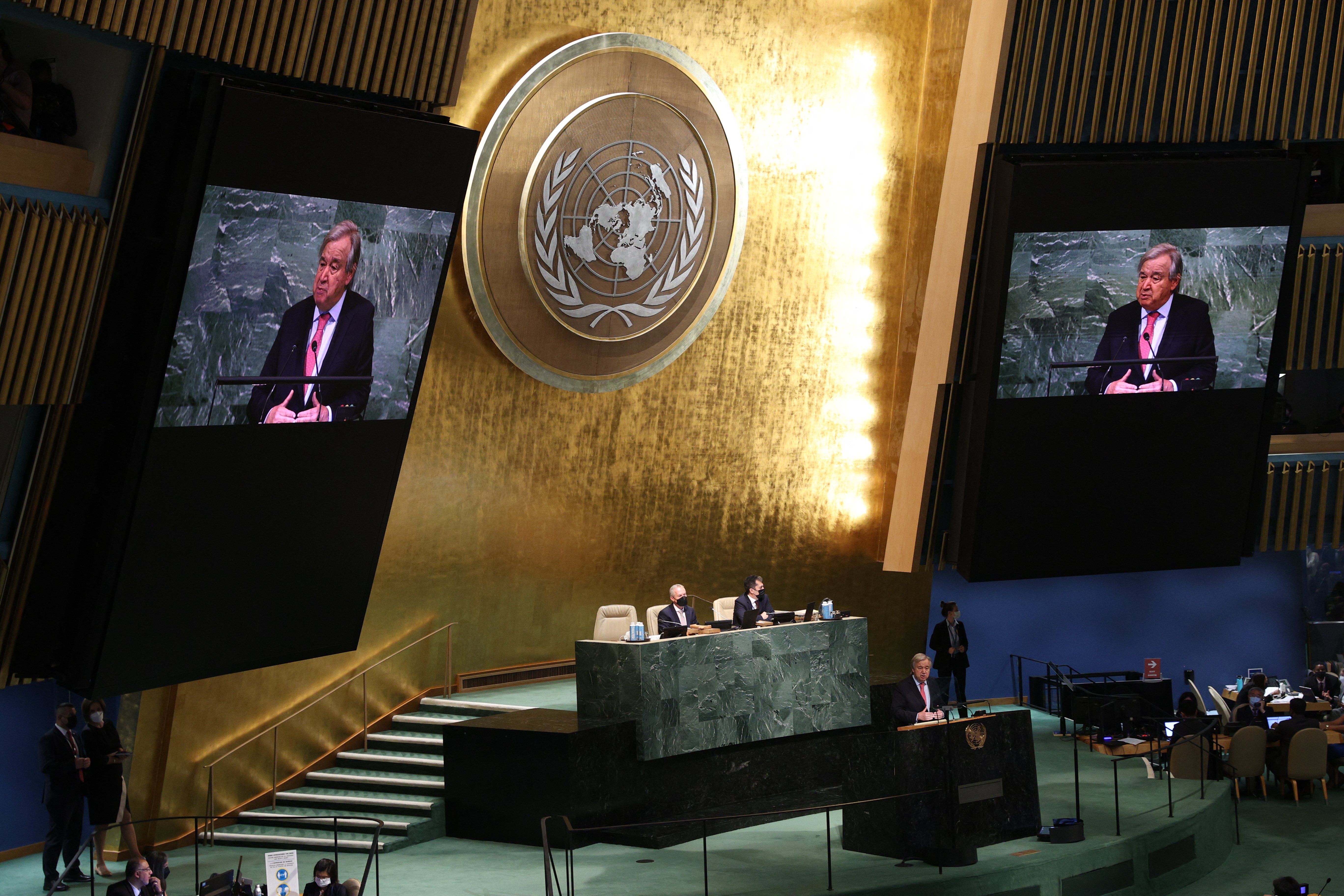 Antonio Guterres en su discurso inaugural de la Asamblea General de la ONU