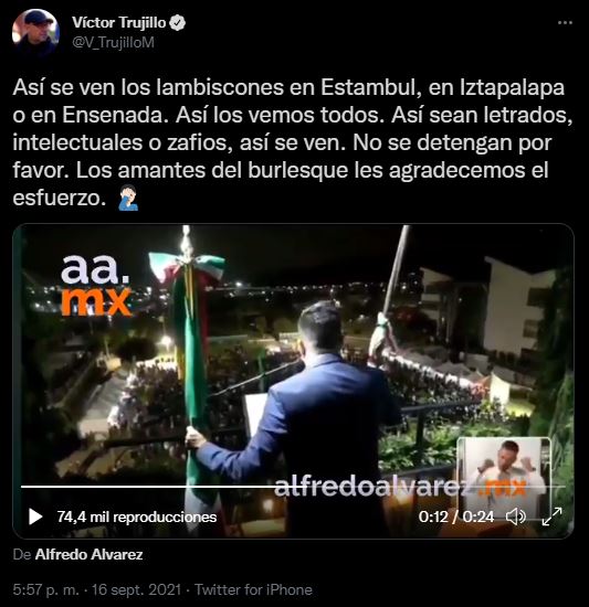 El comunicador tildó de "lambiscones" a los políticos que gritaron "Viva AMLO" (Foto: Twitter/@V_TrujilloM)
