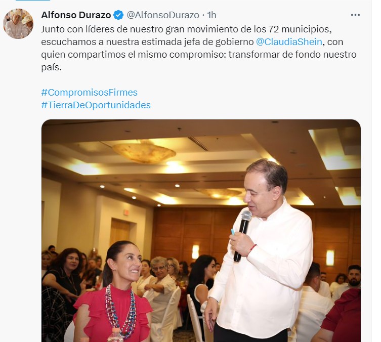 El gobernador felicitó a la jefa de Gobierno (Twitter/ @AlfonsoDurazo)