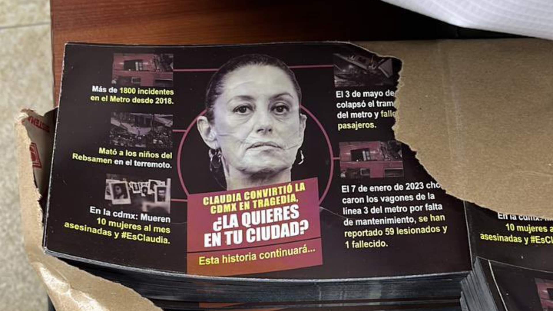 Propaganda against Sheinbaum in Cuaiuhtémoc mayor's office (special)