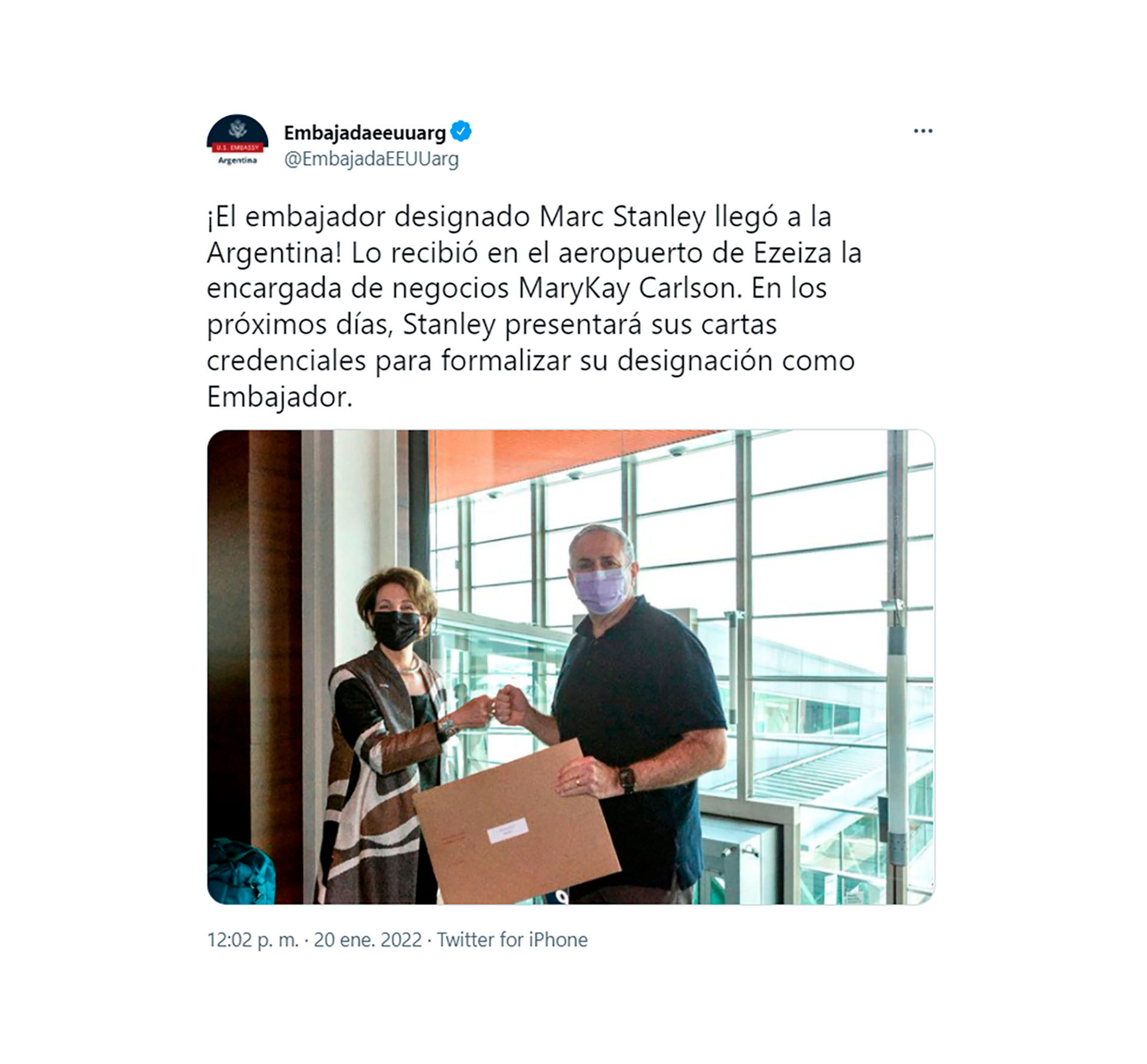 Marc Stanley Nuevo Embajador De Estados Unidos Llegó A La Argentina Infobae 9358