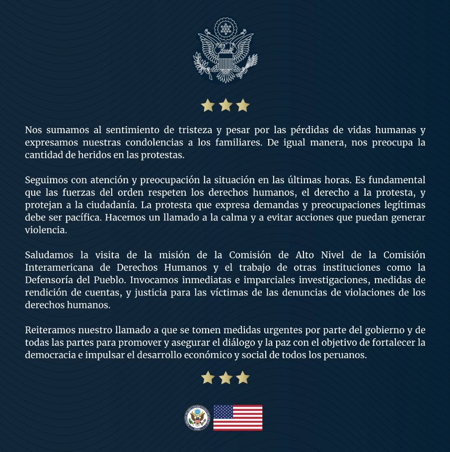 Pidió que se inicie una investigación urgente e imparcial y que se exija una rendición de cuentas de los involucrados para hacer justicia a las víctimas de las denuncia de violaciones de Derechos Humanos. (TWITTER)