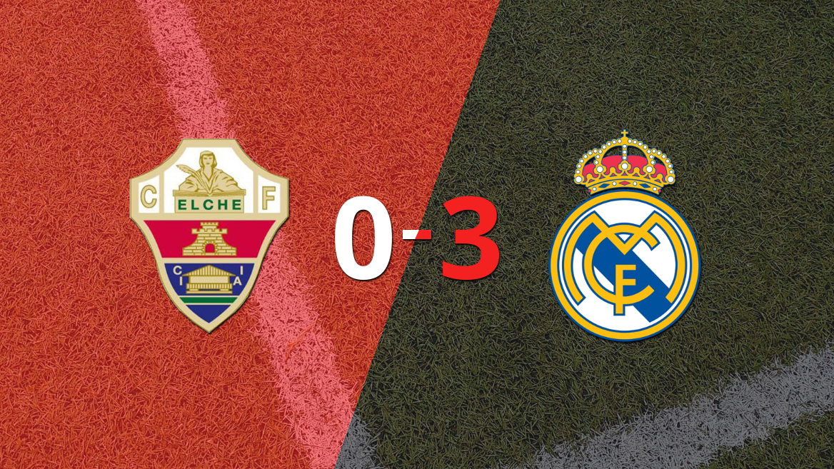 De visitante, Real Madrid goleó a Elche contundentemente 3 a 0