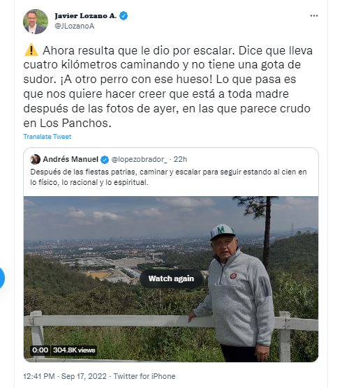 Javier Lozano alegó falsedad en el clip de AMLO.  (Grabación: Twitter)