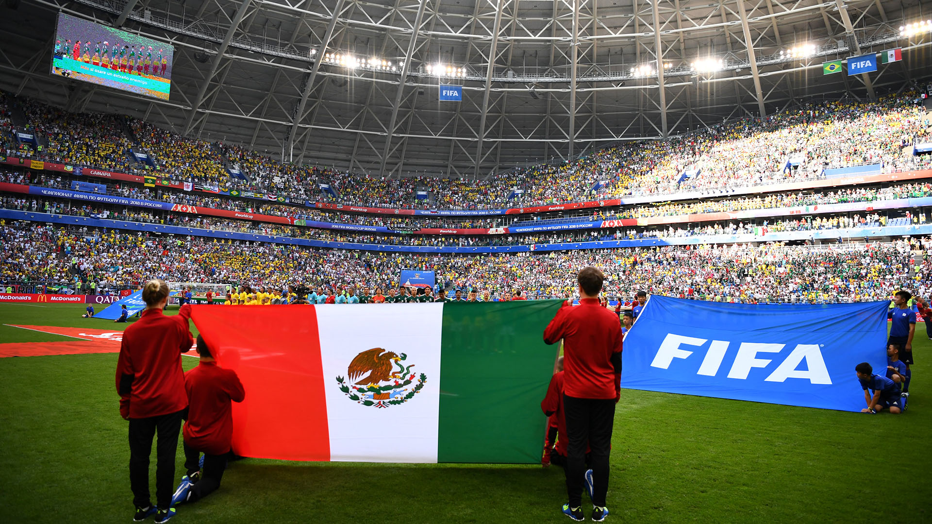 Soccer Football - World Cup - Round of 16 - Brazil vs Mexico - Samara Arena, Samara, Russia - July 2, 2018  General view before the match   REUTERS/Dylan Martinez