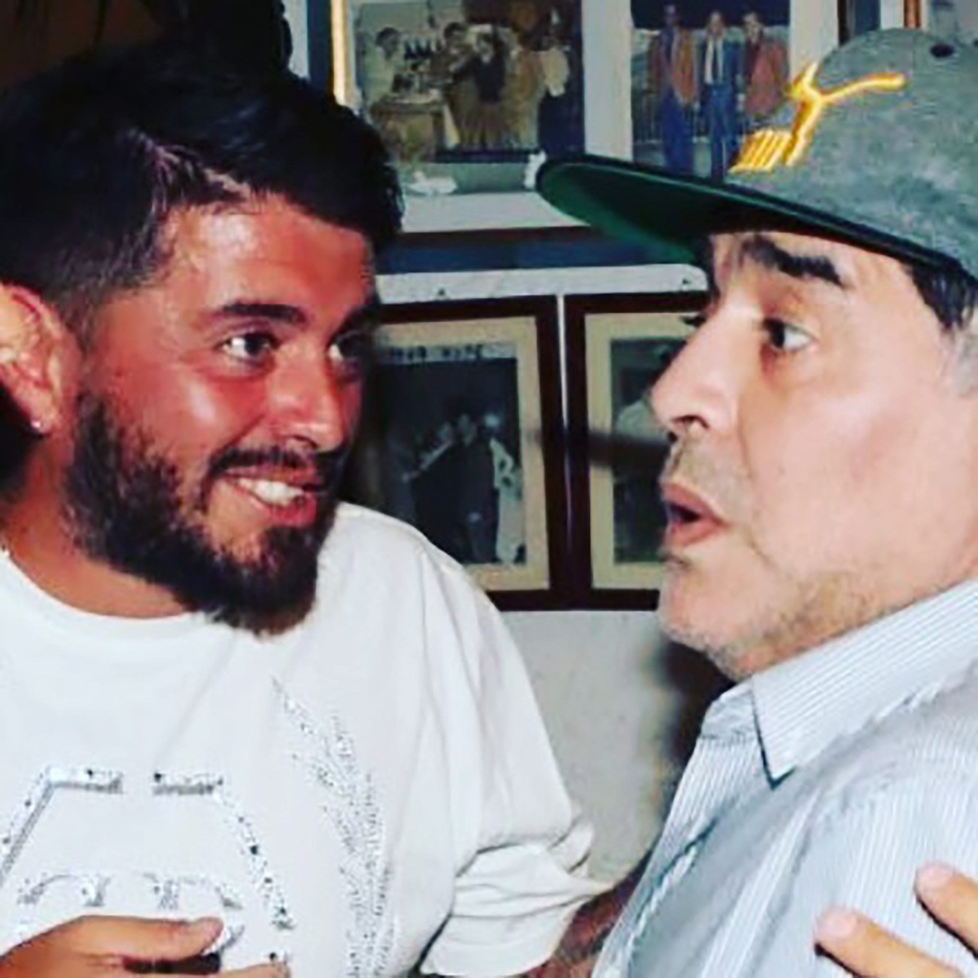 Diego Maradona Jr. junto a su papá, Diego Armando Maradona (Foto: Instagram)