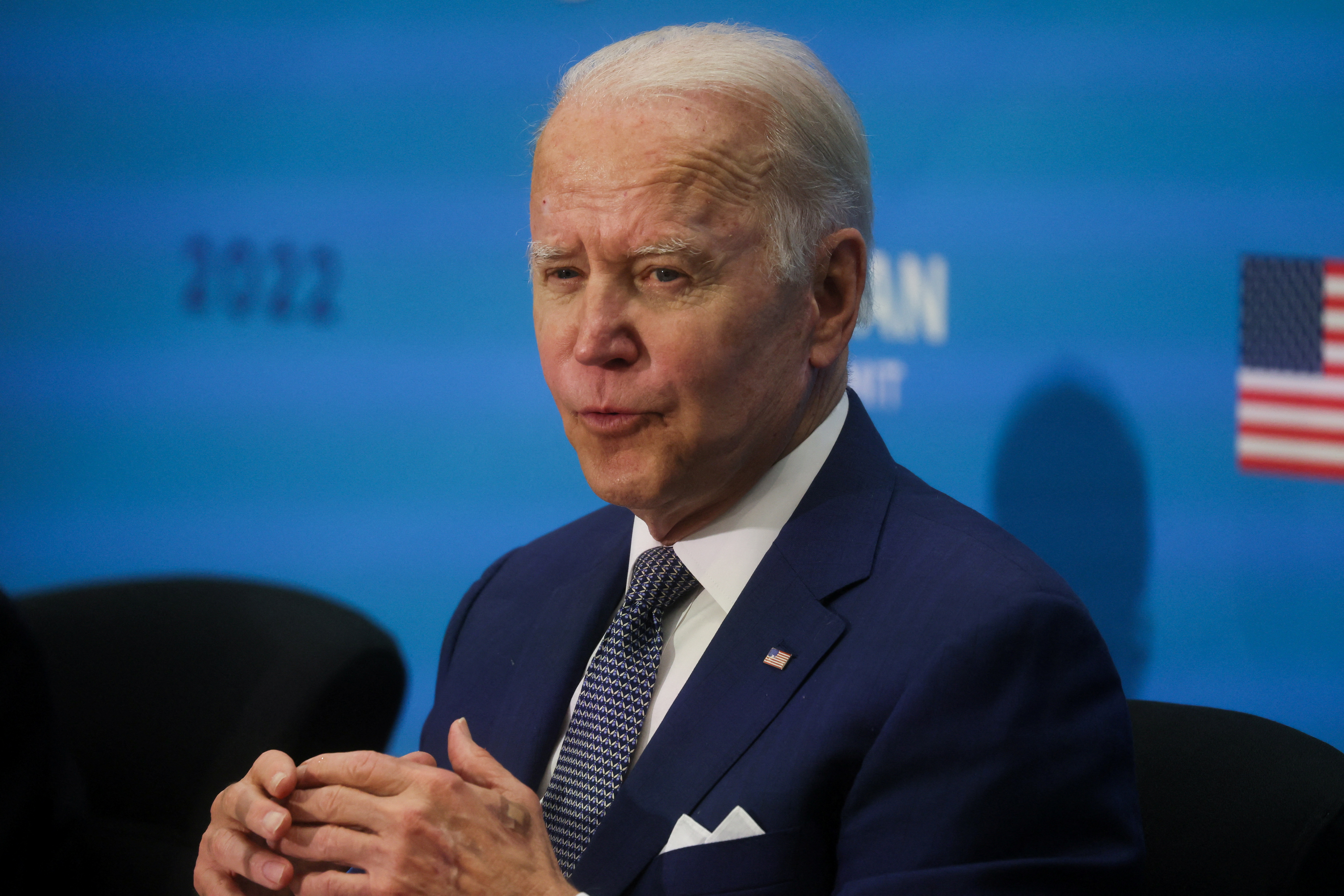 El presidente de Estados Unidos, Joe Biden, pronuncia un discurso durante la cumbre especial entre Estados Unidos y la ASEAN en el Departamento de Estado de Estados Unidos, en Washington, Estados Unidos, el 13 de mayo de 2022. REUTERS/Leah Millis