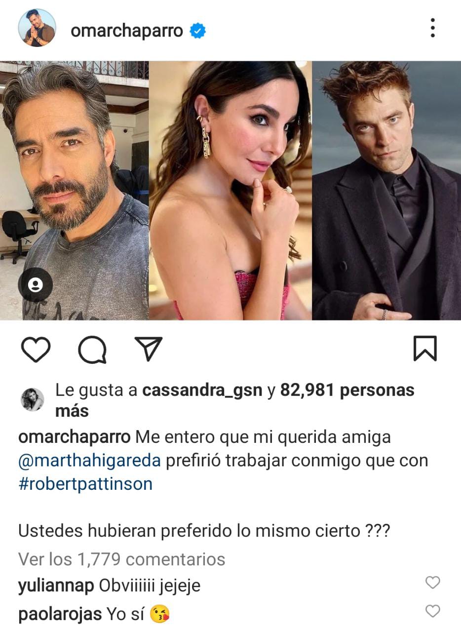 El actor mexicano se "burló" de su amiga y compañera Martha Higareda a través de sus redes sociales. (Captura)