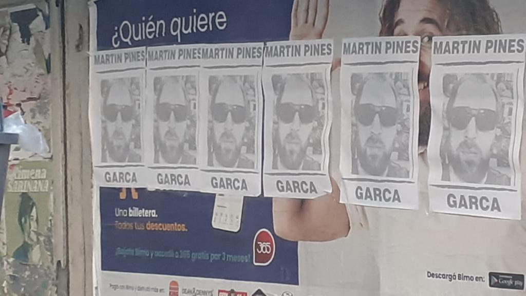 Los afiches en contra de Pines en Palermo