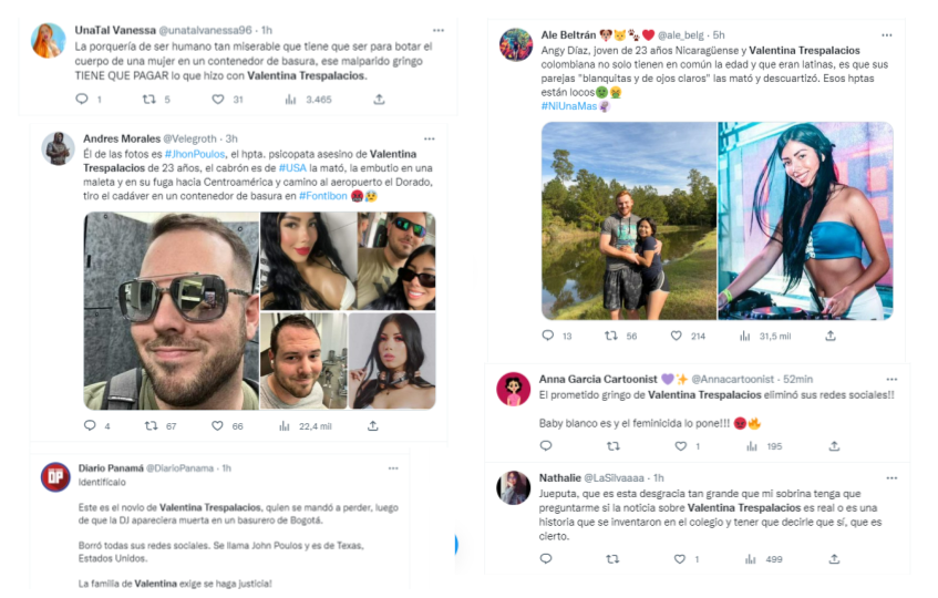 Twitter users reacted to the sad news of the death of the young Valentina Trespalacios in Bogotá.  Photo captures Twitter.