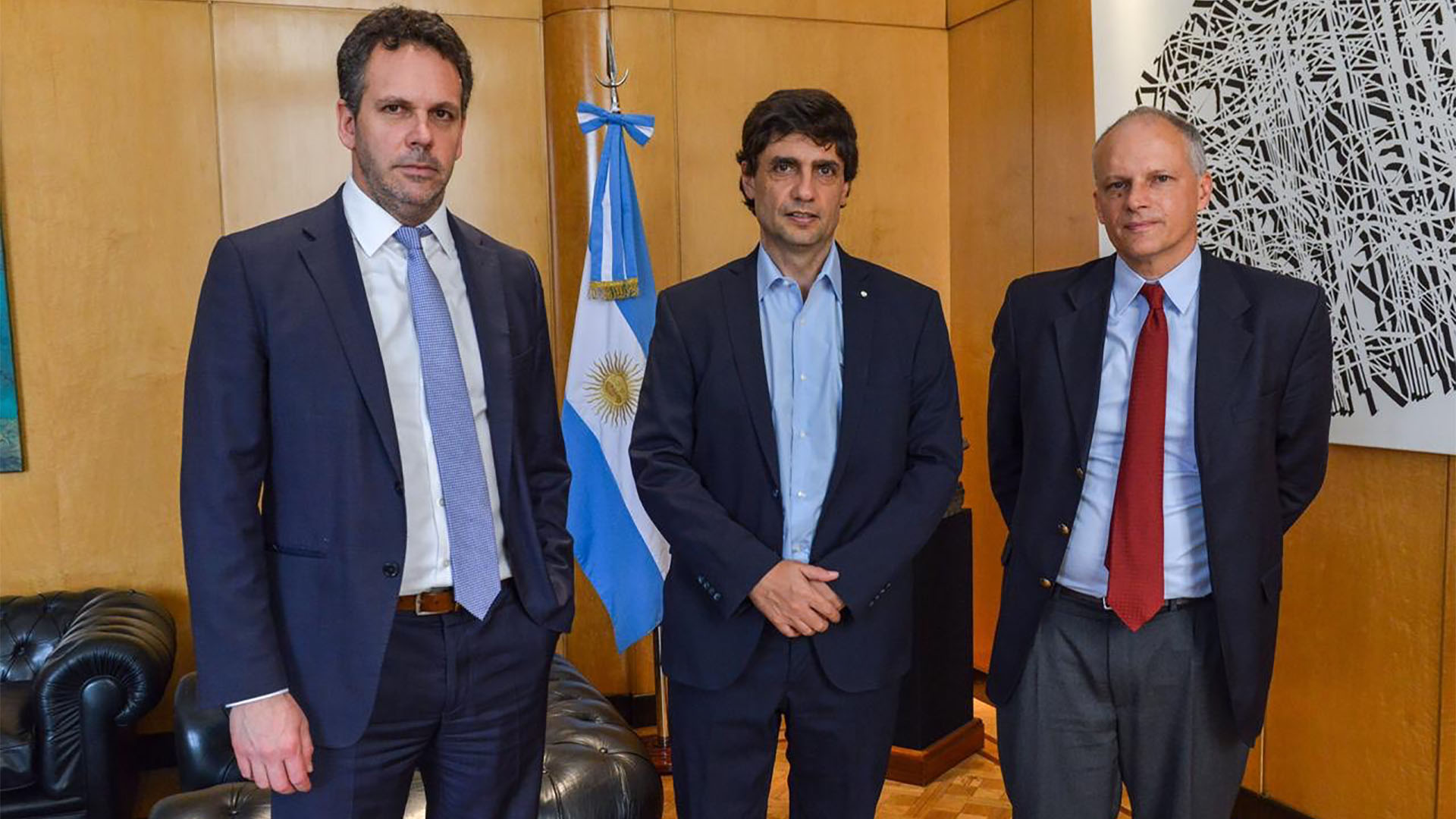 Guido Sandleris, Hernán Lacunza y Alejandro Werner, en 2019