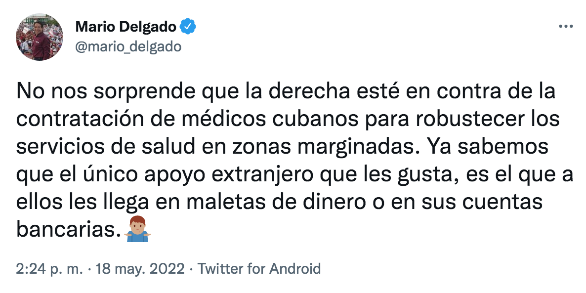 Delgado Carrillo se lanzó contra la oposición (Foto: Twitter)