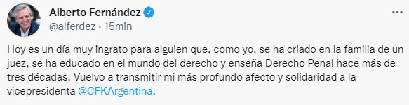 El mensaje del Presidente tras el pedido de condena a CFK