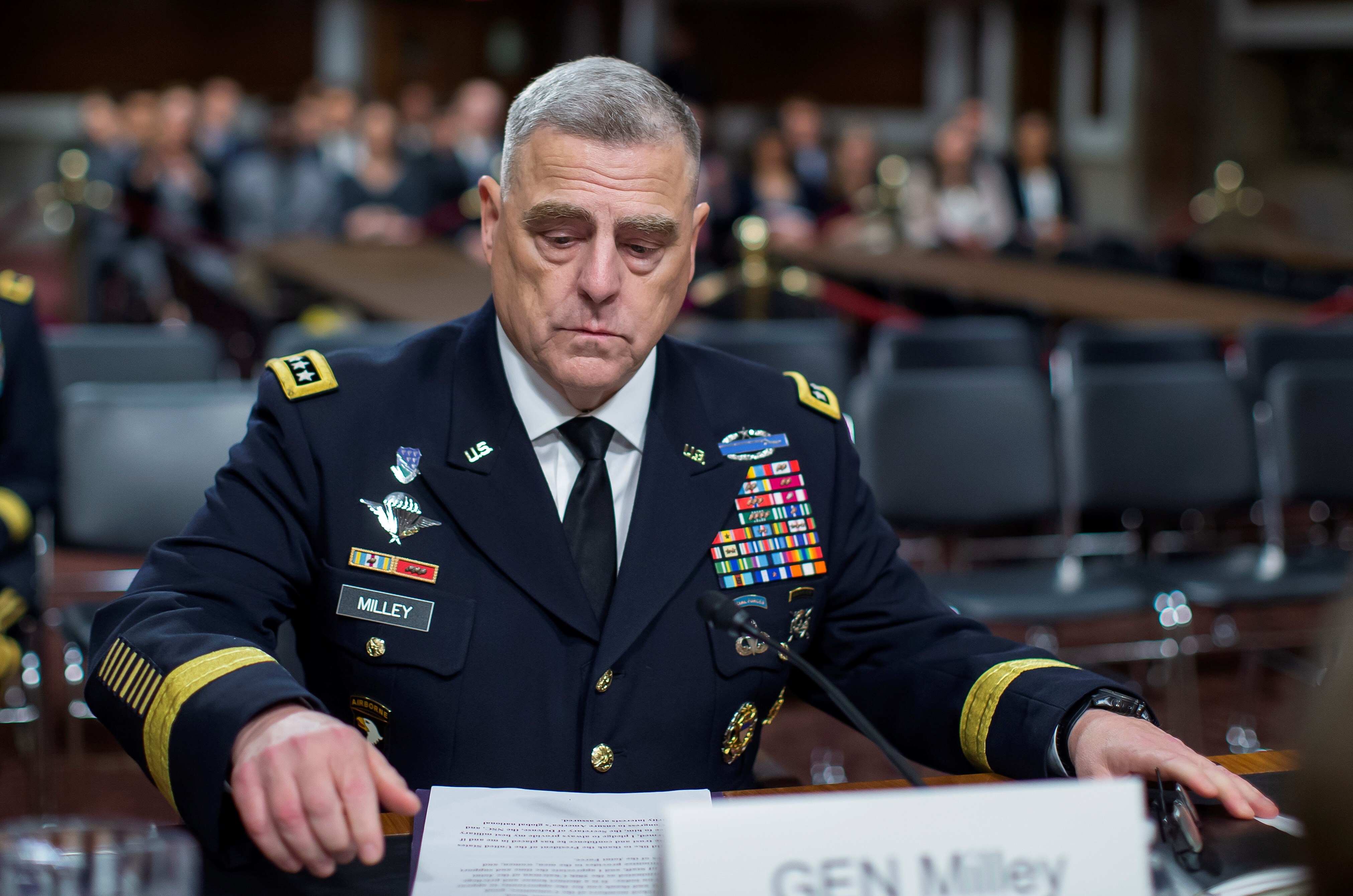 En la imagen, el jefe del Estado Mayor Conjunto de Estados Unidos, general Mark A. Milley. EFE/Erik S Lesser/Archivo