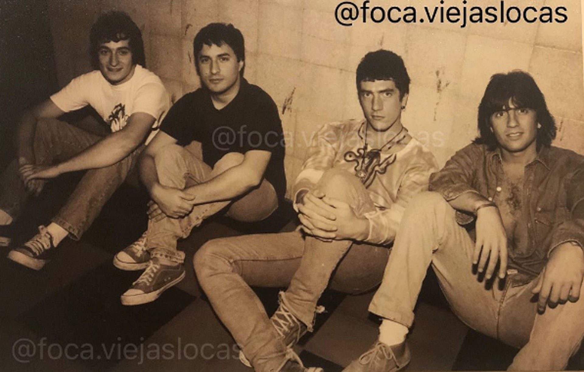 Abel Meyer, Sergio Pollo Toloza, Pity Álvarez y Fachi Crea: la formación clásica de Viejas Locas, en 1998 (Foto: Roy di Tursi)