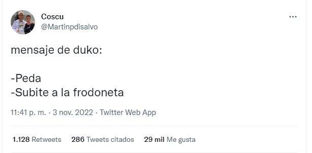 El Duki también apoya a Agustín (Twitter)