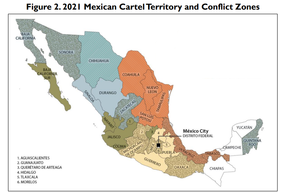 mapa del narco en méxico dónde operan los principales cárteles según