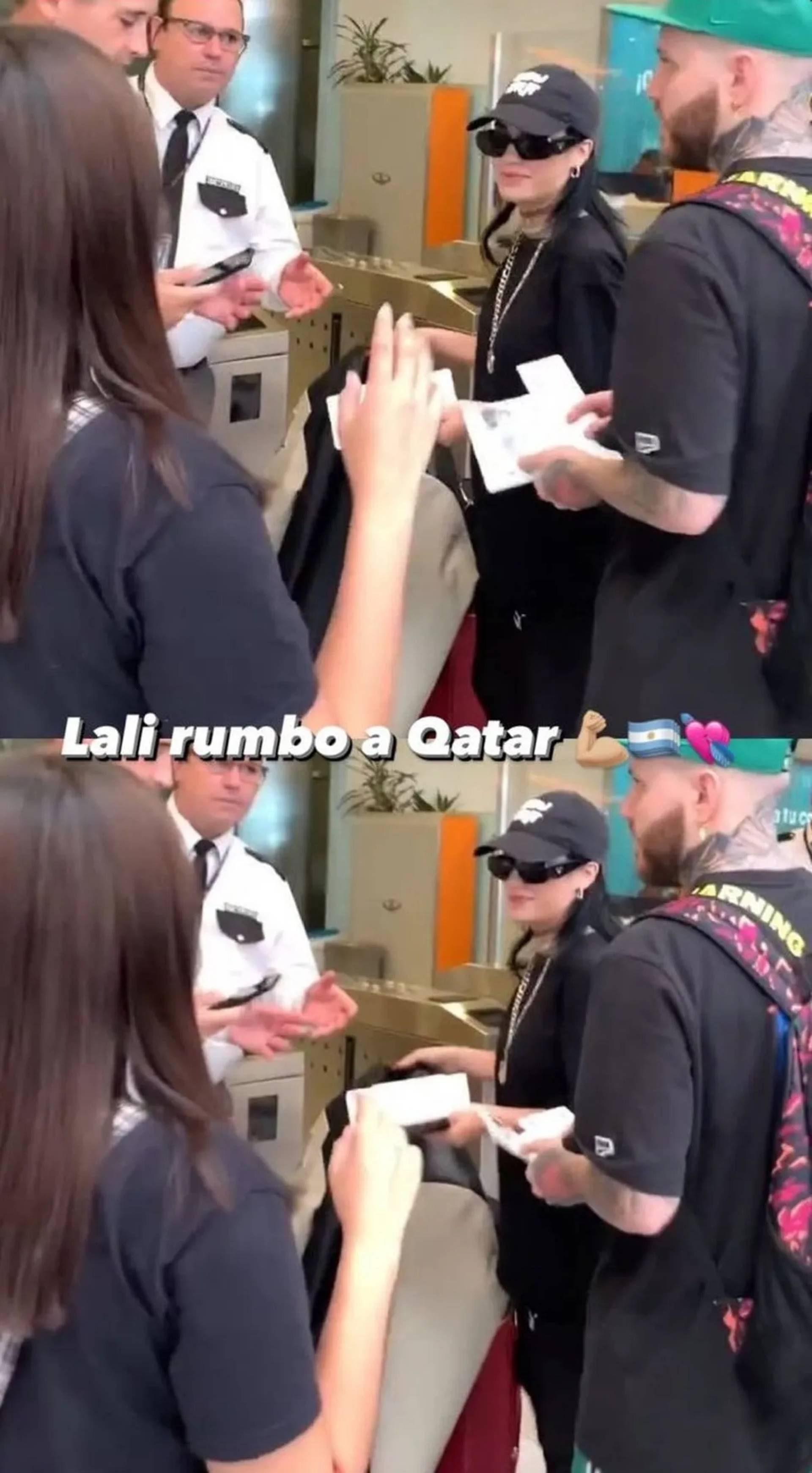 Lali Espósito en Ezeiza antes de viajar a Qatar 