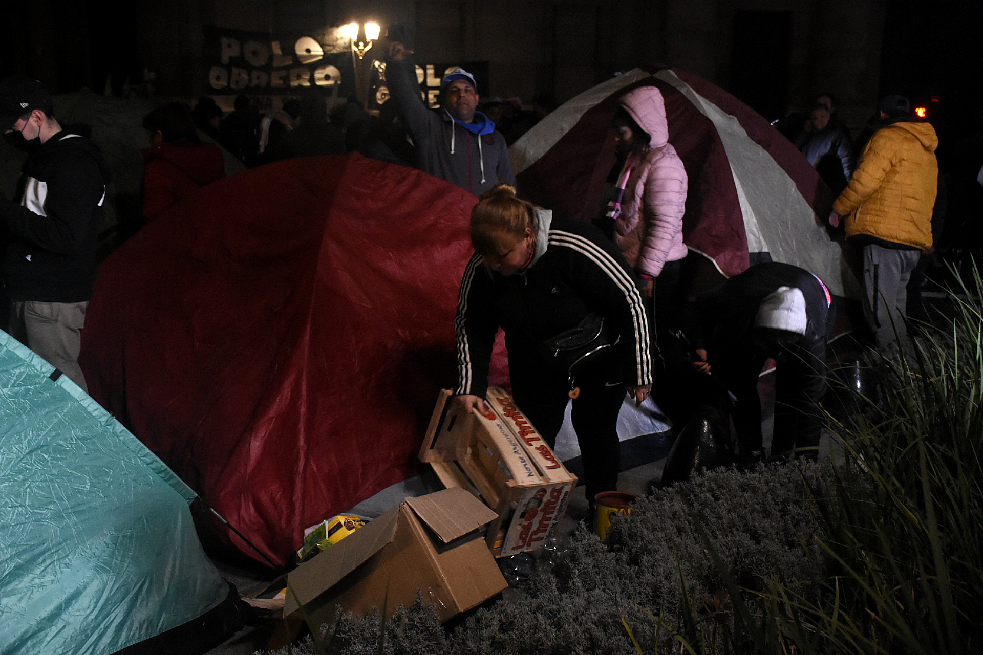 Organizaciones piqueteras acamparon en Plaza de Mayo (Nicolás Stulberg)